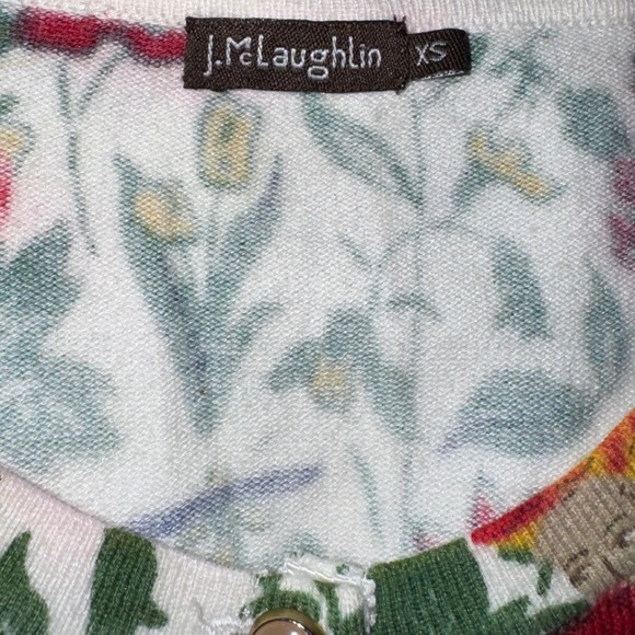 J McLaughlin Womens XS Floral People Scene Button Cardigan Sweater - Picture 9 of 12